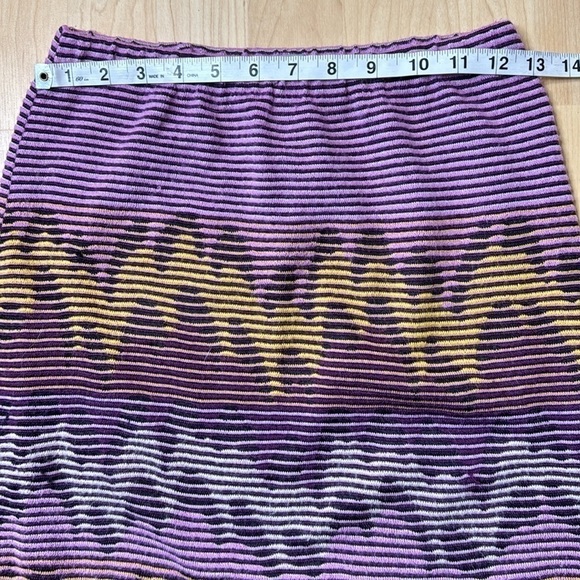 VTG 80’s Missoni Orange Label Chevron Wool Blend Skirt IT42/US 6 - Picture 5 of 9